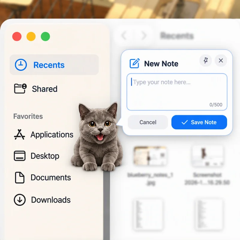 Blueberry app showing captured voice and text notes