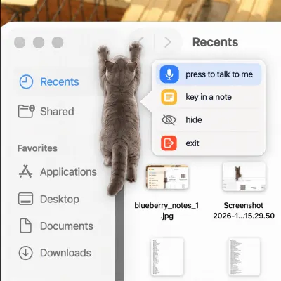 Blueberry note list with an AI question about saved notes
